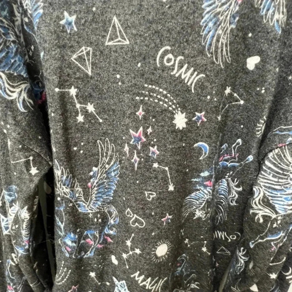 Art class gray cosmic sweatshirt long sleeve top stars Pegasus medium 7/8 - Picture 7 of 10